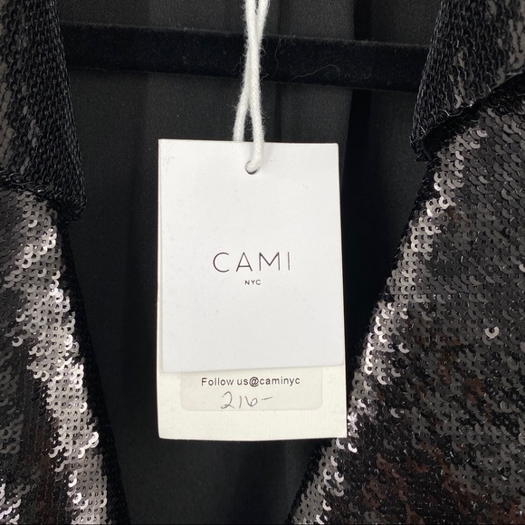 🔥Cami NYC The Kyra Black Sequin Belted Long Coat🔥 - Picture 10 of 12